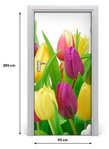 Nalepka Naklejka fototapeta na drzwi Kwiaty tulipany