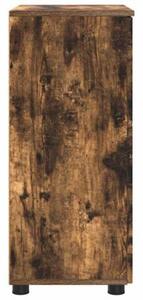 Nowoczesna wolnostojąca szafka łazienkowa w kolorze dębu wędzonego z 2 drzwiami, 60x35x80 cm