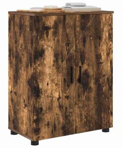 Nowoczesna wolnostojąca szafka łazienkowa w kolorze dębu wędzonego z 2 drzwiami, 60x35x80 cm