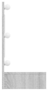 Szafka z lustrem i LED, szary dąb sonoma, 90x31,5x62 cm