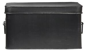 Czarny pojemnik metalowy LABEL51 Media, szer. 27 cm