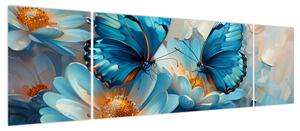 Obraz - Niebieskie motyle (170x50 cm)
