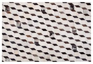 Prostokątny dywan skóra bydlęca efekt 3D 140 x 230 cm biały Alpkoy Beliani