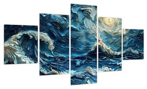 Obraz - Malowanie nieba i morza (125x70 cm)