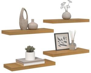 Beżowa półka na ścianę z materiału drewnopochodnego 60 x 23 x 4 cm