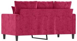 Sofa 2-osobowa, winna czerwieÅ, 120 cm, tapicerowana aksamitem