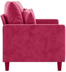 Sofa 2-osobowa, winna czerwieÅ, 120 cm, tapicerowana aksamitem