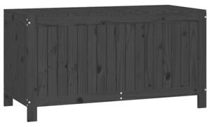 Skrzynia ogrodowa, czarna, 121x55x64 cm, lite drewno sosnowe