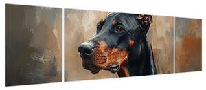 Obraz - Portret Dobrmana (170x50 cm)
