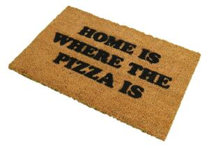 Wycieraczka z naturalnego włókna kokosowego Artsy Doormats Home Is Where the Pizza Is, 40x60 cm