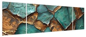 Obraz - Zielono-złoty obraz (170x50 cm)