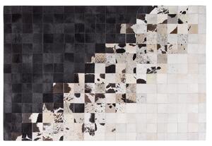 Nowoczesny prostokątny dywan skórzany czarno-biały 140x200 cm Kemah Beliani