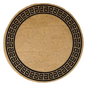 Okrągła wycieraczka z naturalnego włókna kokosowego Artsy Doormats Greek Border, ⌀ 70 cm