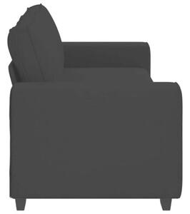 Sofa 3-osobowa, czarna, 220x77x82 cm, tapicerowana tkaninÄ