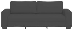 Sofa 3-osobowa, czarna, 220x77x82 cm, tapicerowana tkaninÄ