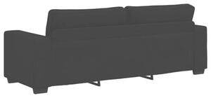 Sofa 3-osobowa, czarna, 220x77x82 cm, tapicerowana tkaninÄ