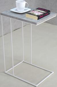 Druciany stolik pomocniczy biały + beton - Texti 3X