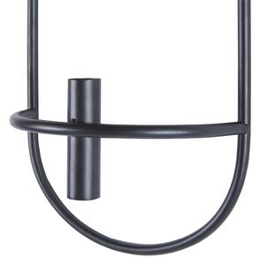 Zestaw dwóch świeczników ściennych minimalistyczny design czarny Caviana Beliani