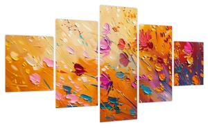 Obraz - Malowanie kolorowych kwiatów (125x70 cm)