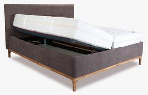 Łóżko tapicerowane na nogach ze schowkiem 180x 200, brązowe Mercur