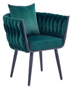Zielony welurowy fotel wypoczynkowy - Ruleso 4X