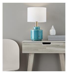 Niebiesko-biała lampa stołowa Markslöjd Cous