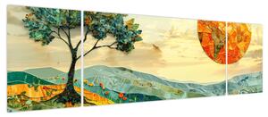 Obraz - Ilustracja krajobrazu (170x50 cm)
