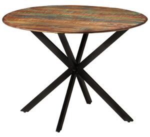 Stół do jadalni, Ø110x78 cm, lite drewno z odzysku i stal