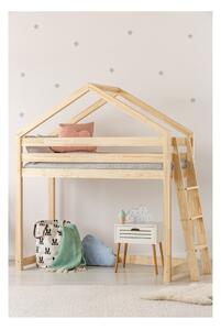 Łóżko podwyższane w kształcie domku z drewna sosnowego Adeko Mila DMPBA, 90x200 cm