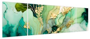 Obraz - Zielona abstrakcja (170x50 cm)