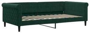 Sofa rozsuwana z szufladami, ciemnozielona, 100x200 cm, aksamit