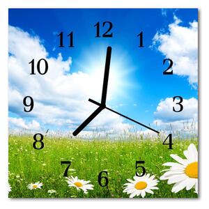 Zegar ścienny kwadrat Kwiaty łąkowe