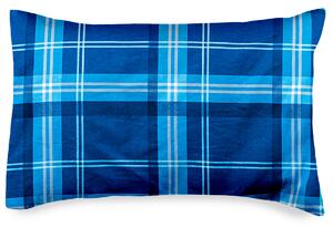 Poszewka na małą poduszkę Blue plaid, 50 x 70 cm