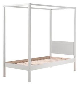 Białe łóżko dziecięce Vipack Pino Canopy, 90x200 cm