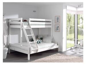 Białe łóżko piętrowe z drewna sosnowego Vipack Pino Martin