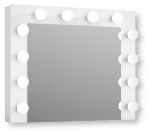 Lustro z 12 Å¼arÃ³wkami LED idealne do toaletki biaÅe