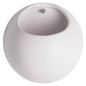 Matowa biała ceramiczna doniczka ścienna PT LIVING Globe, ⌀ 9 cm