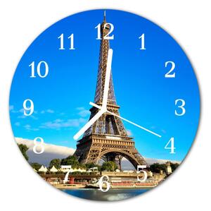 Zegar szklany okrągły Wieża Eiffela miasto