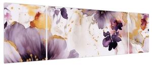 Obraz - Kwiaty akwarelowe (170x50 cm)