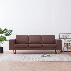 Sofa 3-osobowa tapicerowana tkaninÄ , brÄ zowa