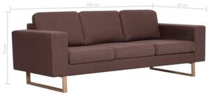 Sofa 3-osobowa tapicerowana tkaninÄ , brÄ zowa