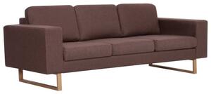 Sofa 3-osobowa tapicerowana tkaninÄ , brÄ zowa