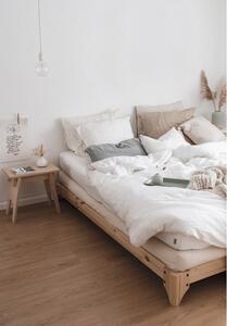 Łóżko dwuosobowe z drewna sosnowego z materacem Karup Design Elan Comfort Mat Black/Natural, 140x200 cm