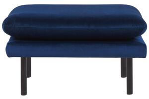 Otomana welurowa podnóżek do salonu w stylu glamour niebieski Vinterbro Beliani
