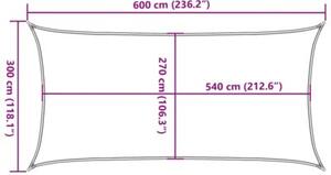 Żagiel przeciwsłoneczny, 160 g/m², biały, 3x6 m, hdpe