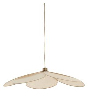 Kremowa lampa wisząca z tekstylnym kloszem Fyano – Light & Living