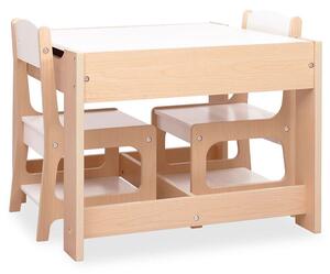 Biały wielofunkcyjny stolik dziecięcy z krzesłami - Tippo