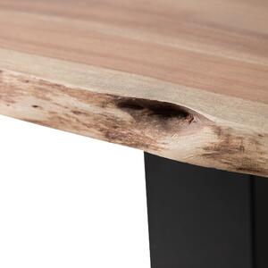 Stół drewniany do jadalni akacja industrialny 200 x 95 cm jasne drewno Heby Beliani