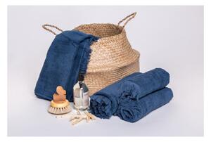 Zestaw 4 granatowych ręczników ze 100% bawełny Bonami Selection, 50x90+70x140 cm