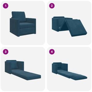 Sofa bed niebieski 74 x 77 x 81 cm aksamit